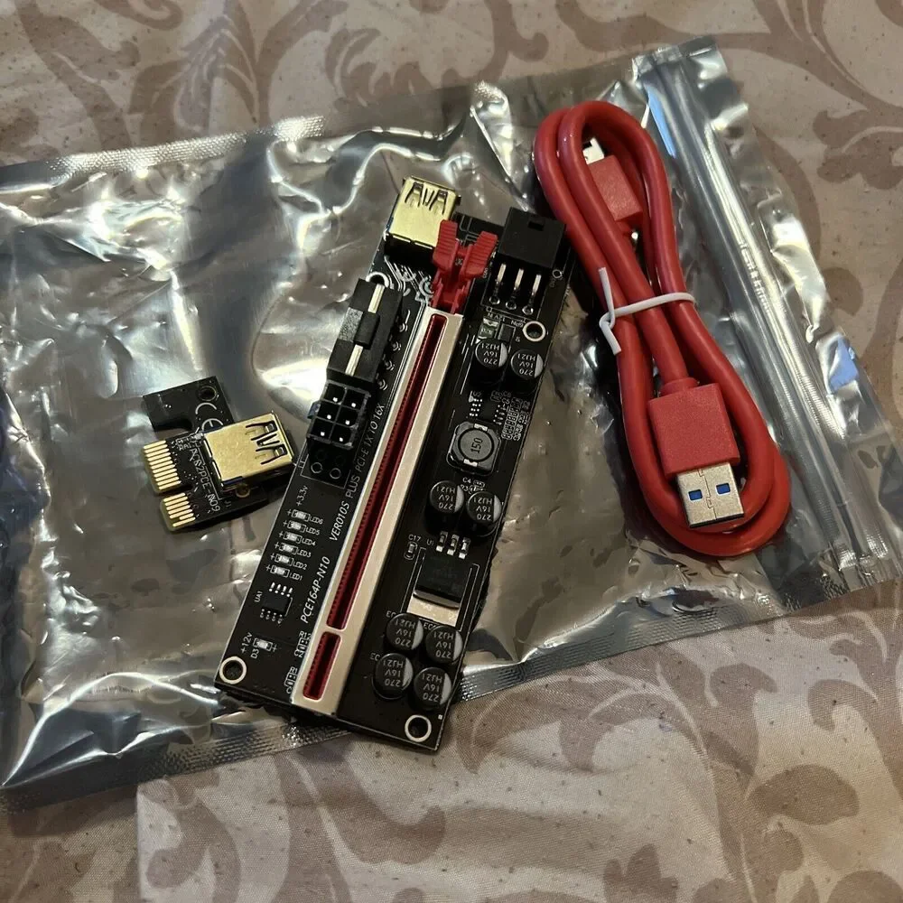 PCI-E 1x to 16x Powered USB3.0 GPU Riser Extender Adapter Card